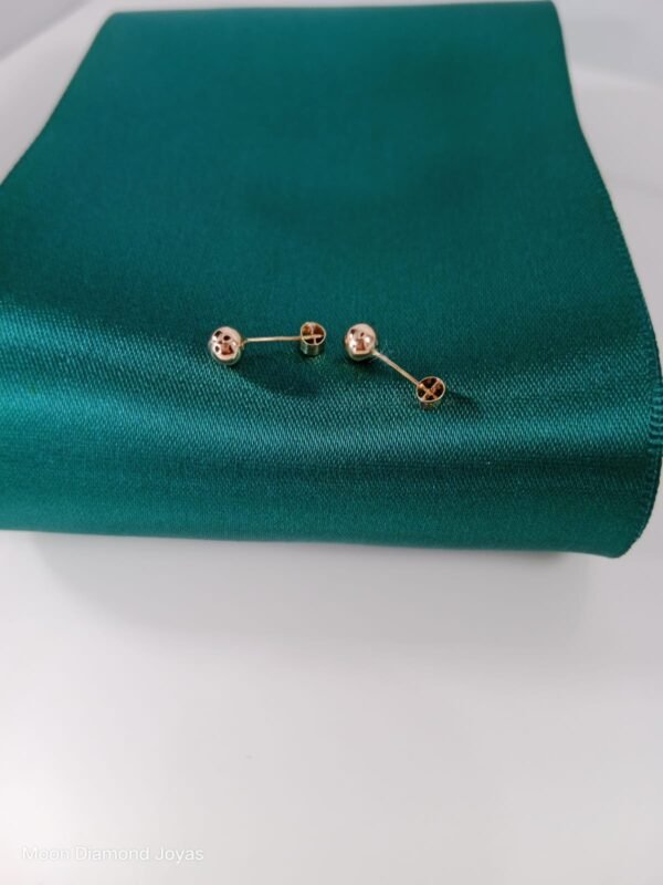 Aretes Bolitas Oro 18k - Imagen 3