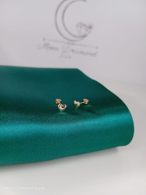 Aretes Corazón Oro 18k - Imagen 3