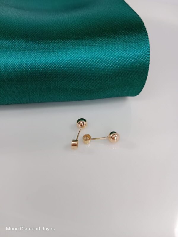 Aretes Bolitas Oro 18k - Imagen 2