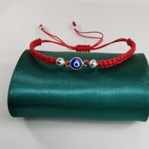 PULSERA ROJA OJO TURCO Y HUAYRURO